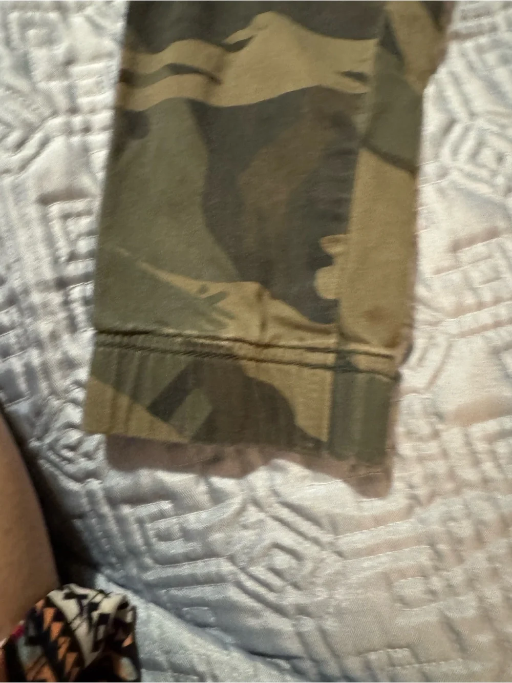 Camo Cargo Pants with Elastic Ankles size 7 slim